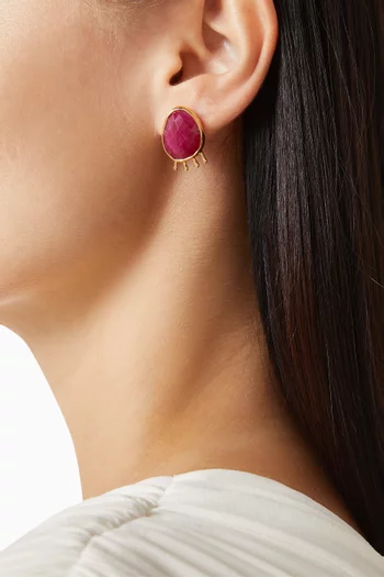 أقراط كراوند راي معدن مطلي