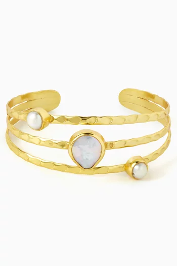 سوار مرصع باللؤلؤ معدن مطلي