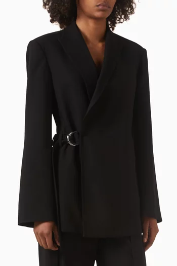 Draped Blazer in Stretch Viscose