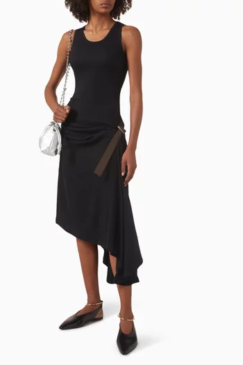 Asymmetric Belted Dress