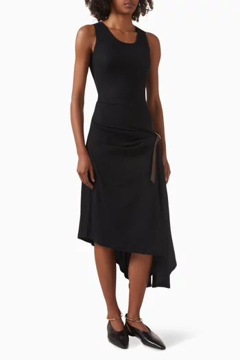 Asymmetric Belted Dress