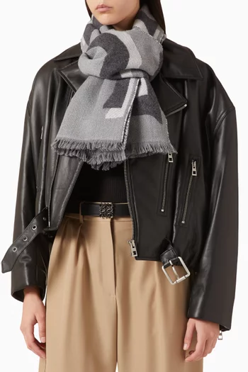 Fringe Scarf in Wool-cashmere Blend
