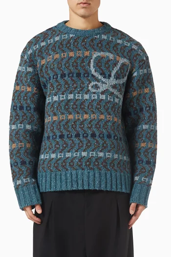 Logo Sweater in Wool & Mohair