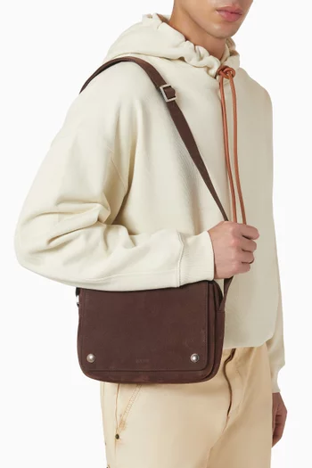 Medium Pebble Messenger Bag in Suede