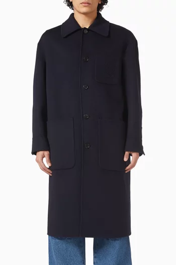 Embroidered Logo Coat