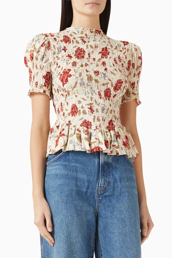 بلوزة اجي بكشكش مزيج قطن عضوي