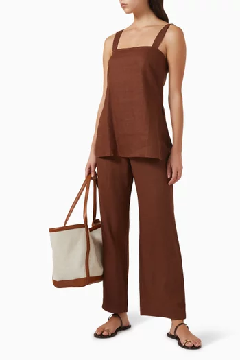 طقم بلوزة وبنطال كريستين كتان