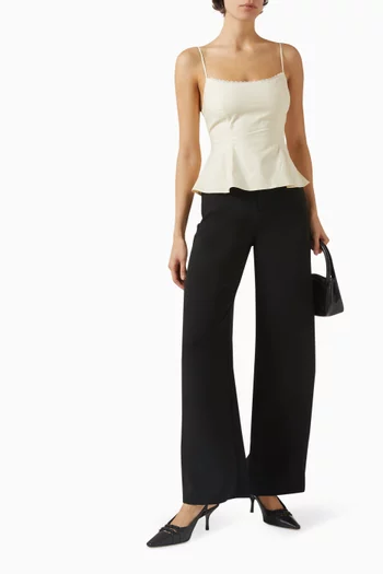 بلوزة جينيفيف بتصميم على شكل جرس قطن