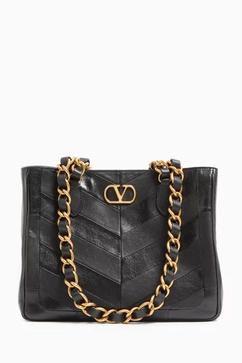 حقيبة تسوق لاسين صغيرة جلد نابا