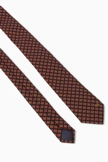 Chamber Pattern Tie in Cotton-jacquard
