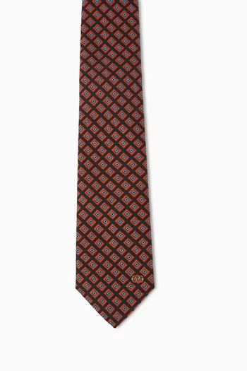 Chamber Pattern Tie in Cotton-jacquard