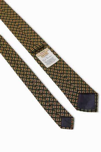 Chamber Pattern Tie in Cotton-jacquard