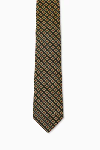 Chamber Pattern Tie in Cotton-jacquard