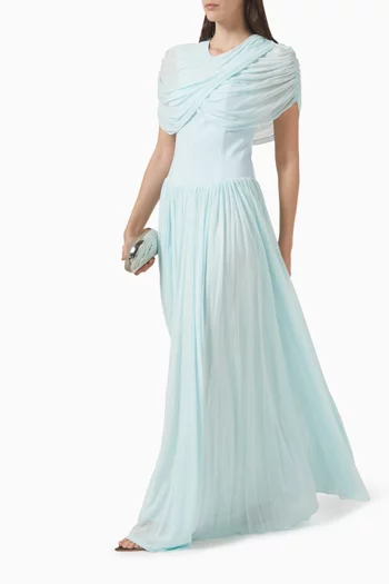 Nancie Cape Corset Maxi Dress