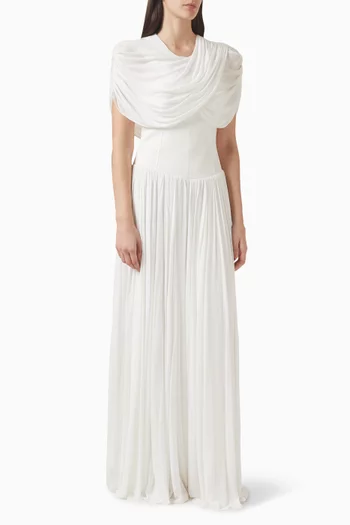 Nancie Cape Corset Maxi Dress