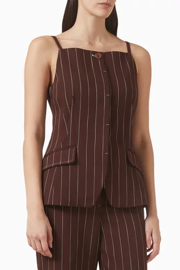 Edie Striped Top in Viscose Blend