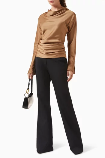 Victoria Draped Top in Satin