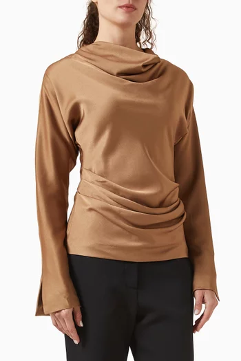Victoria Draped Top in Satin