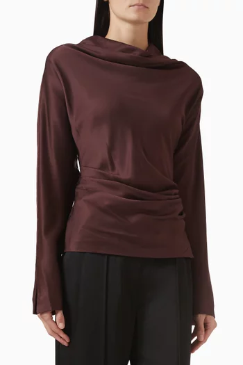 Victoria Draped Top in Satin
