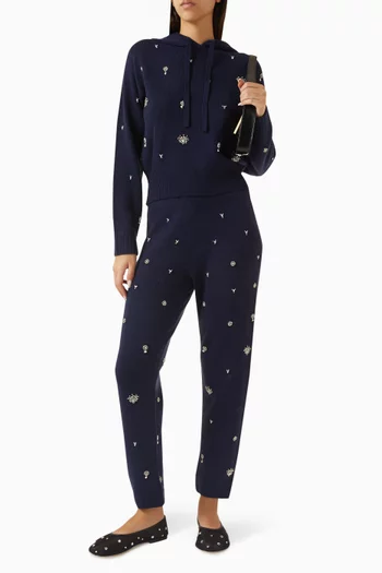 Karmen Embellished Hoodie in Wool Blend