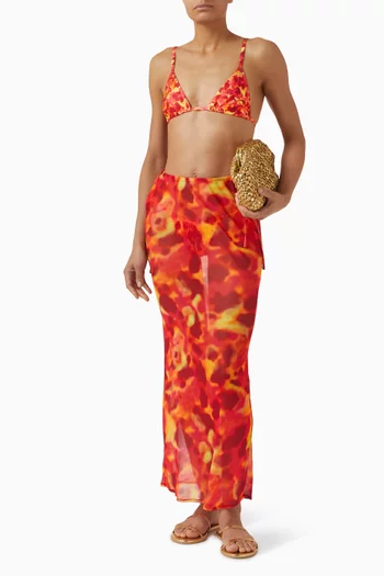 Delina Maxi Skirt in Mesh