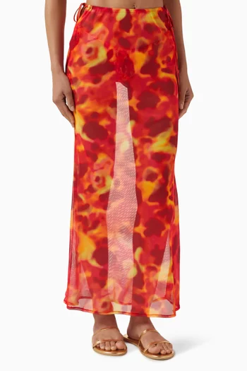 Delina Maxi Skirt in Mesh