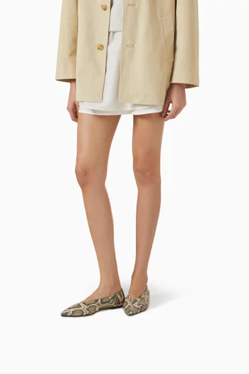 Moa Ballet Flats in Snake-print Leather