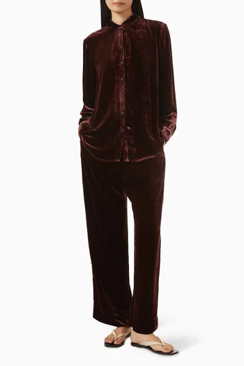 London Pants in Viscose Velvet
