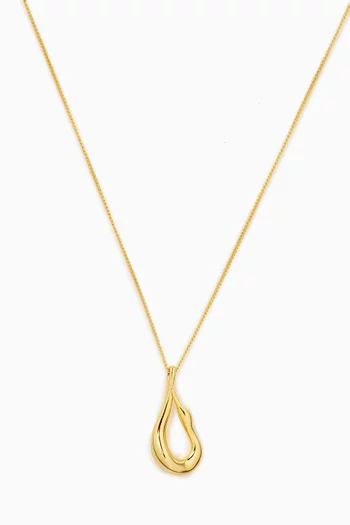 Mini Egret Pendant Necklace in 14kt Gold-plated Brass