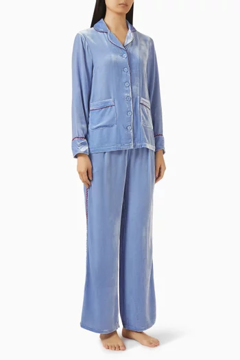 Clara Pyjama Set in Silk-velvet