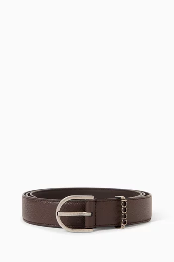 Stirrup Buckle Belt in Leather
