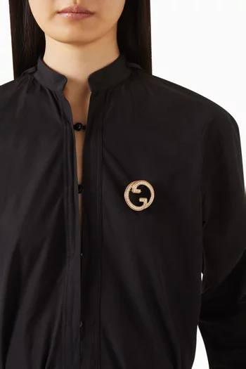 بروش بلوندي مرصع بالكريستال نحاس