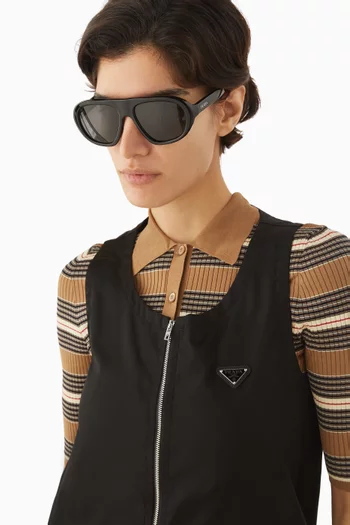 نظارة شمسية بإطار غير منتظم أسيتات