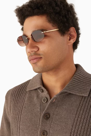 Oval Sunglasses in Metal