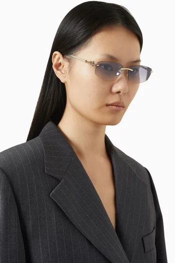 Irregular Sunglasses in Gold-tone Metal