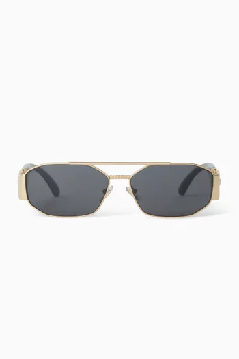 Irregular Aviator Sunglasses in Metal