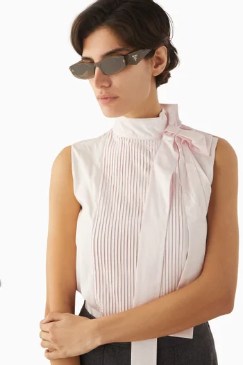 نظارة شمسية بإطار بيضاوي أسيتات