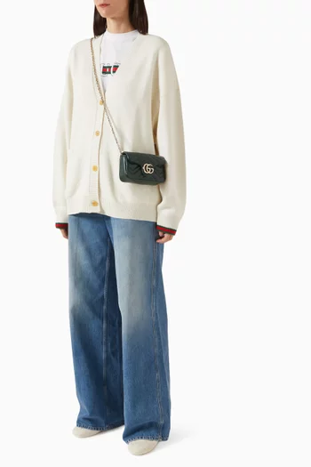 Mini GG Marmont Shoulder Bag in Matelassé Chevron Leather