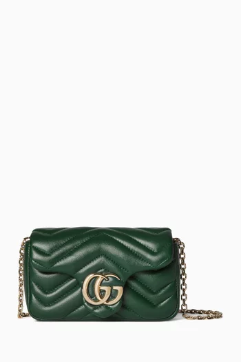 Mini GG Marmont Shoulder Bag in Matelassé Chevron Leather