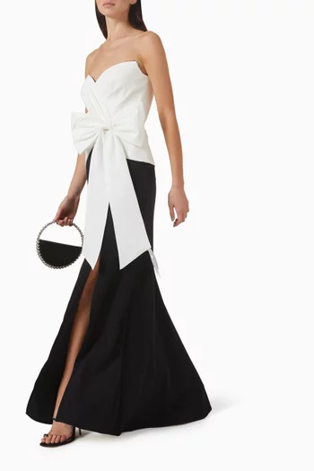 Kinah Oversized Bow Gown in Crepe