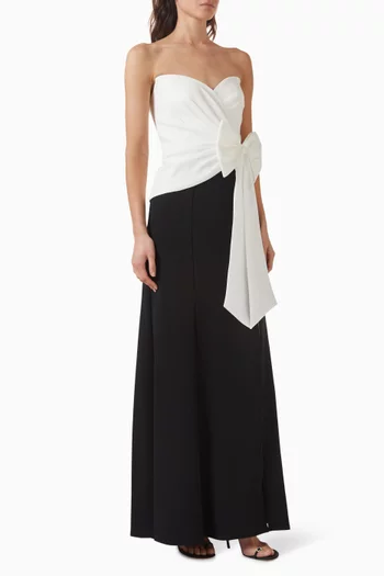 Kinah Oversized Bow Gown in Crepe