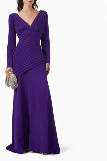 فستان سهرة كيريس بطيّات كريب