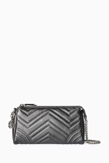 Small GG Marmont Shoulder Bag in Lamé Leather