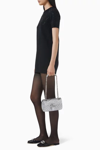 حقيبة كتف مارمونت صغيرة بشعار حرفي GG جلد