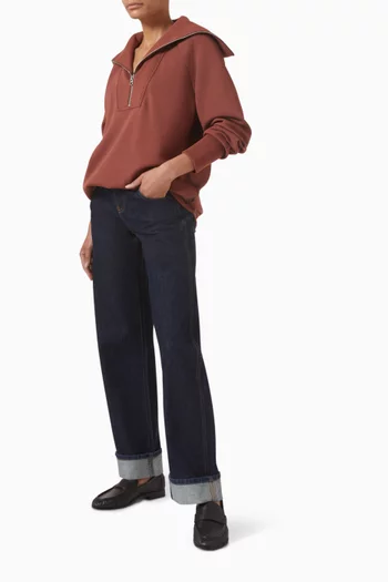 Xina Half-Zip Longline Sweatshirt in DoubleSoft®