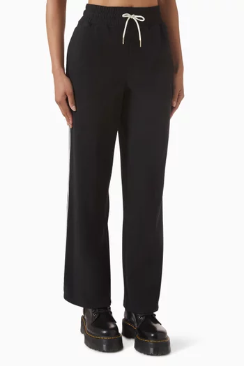 بنطال رياضي بقصة ساق مستقيمة بطول 28‏ بوصة قماش ناعم ومضلع