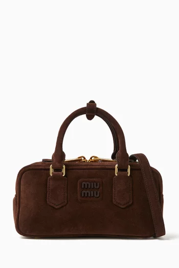 Arcadie Padded Top-handle Bag in Suede