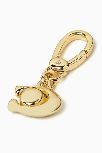 Crystal C Charm in Plated Brass