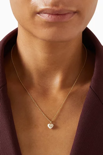 Chalk Hearts Short Pendant Necklace in Plated Brass