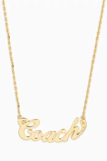 Nameplate Short Pendant Necklace in Plated Brass